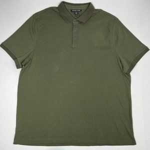 Michael Kors Men's Logo Short Sleeve Army Green Polo Cotton Shirt NWOT Size XXL